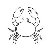 hand getekende krab doodle. onderwaterdier in schetsstijl. vectorillustratie geïsoleerd op een witte achtergrond. vector