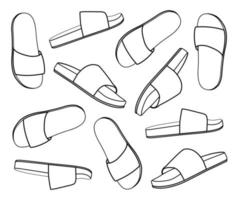 set schoenen hand tekenen doodle schets schets vector