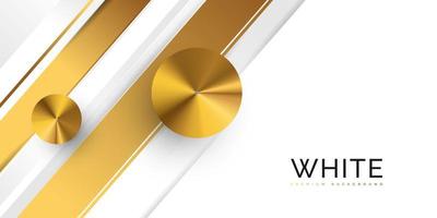 luxe witte en gouden achtergrond met 3D-gouden cirkels. elegante premium achtergrond voor prijs, nominatie, ceremonie, formele uitnodiging of certificaatontwerp vector