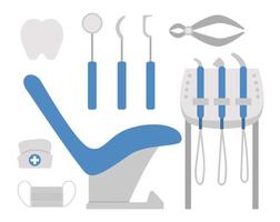 tandarts apparatuur iconen pack. tand zorg tools vector set. elementen voor een gezond gebit. tandheelkunde collectie geïsoleerd op een witte achtergrond. tanden behandeling illustratie.