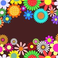 groovy flower power paginaranden vector