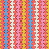 70s geometrische retro naadloze patroon. regenboog kleurrijk nostalgisch ontwerp als achtergrond met pokdalige strepen. platte omtrek vectorillustratie. vector