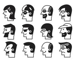 menselijk gezicht avatars illustratie vector