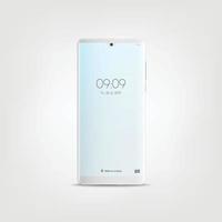nieuwe realistische mobiele witte smartphone moderne stijl. vector smartphone geïsoleerd op een witte achtergrond.