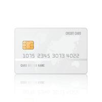 creditcard realistische mockup. doorzichtige plastic kaartsjabloon op grijze achtergrond. zakelijke en financiële concept. vector