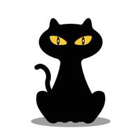 silhouet van kat op witte achtergrond, illustrator vector. vector