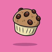 cup cake cartoon vectorillustratie pictogram. voedsel pictogram concept geïsoleerde premium vector. vector