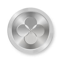 zilveren munt van okb okex concept van internet cryptocurrency vector