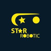 logo concept ster robot voor technologie vector