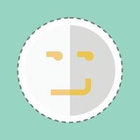 sticker lijn gesneden emoticon grijnzende. geschikt voor emoticon vector