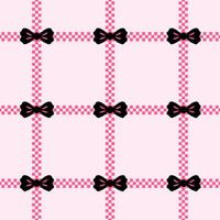 vierkante naadloze achtergrond weven op roze met een zwarte strik versierd. vector
