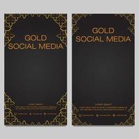 sjabloon voor zwarte gouden sociale media-verhalen vector