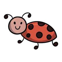 schattig insect, rood lieveheersbeestje, insect, cartoon vectorillustratie op witte achtergrond vector