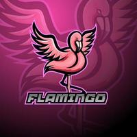 flamingo esport mascotte logo ontwerp vector