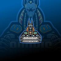 anubis esport mascotte logo ontwerp vector