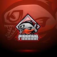 piranha esport mascotte logo ontwerp vector