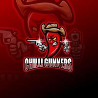 chili gunners esport mascotte logo vector