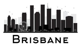 brisbane stad skyline zwart-wit silhouet. vector