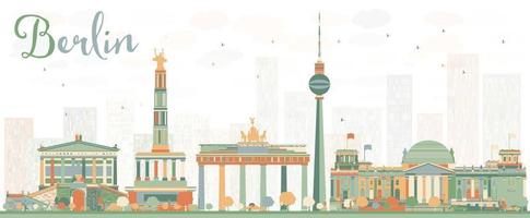 abstracte skyline van Berlijn met kleur gebouwen. vector