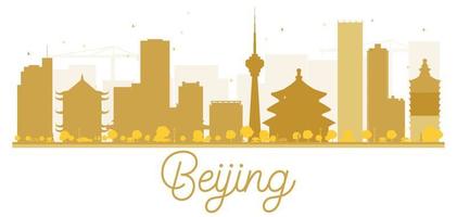 beijing stad skyline gouden silhouet. vector