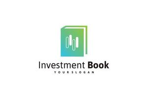 boek logo-ontwerpinspiratie met investering in logo-ontwerp. vector