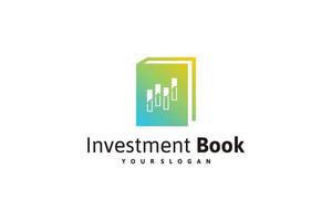 boek logo-ontwerpinspiratie met investering in logo-ontwerp. vector