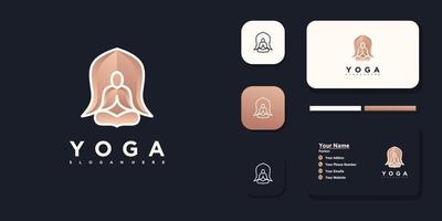 yoga meditatie logo met bloem concept vector