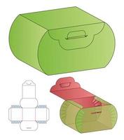 doos verpakking gestanst sjabloonontwerp. 3D-model vector