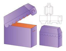 doos verpakking gestanst sjabloonontwerp. 3D-model vector