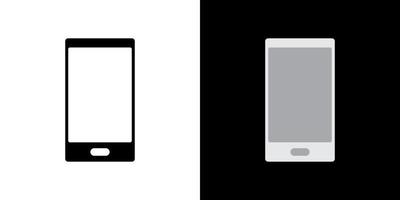 smartphone, mobiel pictogram vector in zwart-wit stijl