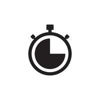 hand stopwatch, timer pictogram vector geïsoleerd op een witte achtergrond
