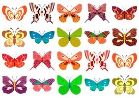 set overzicht silhouet insect vlinders. decoratief ontwerp. vector