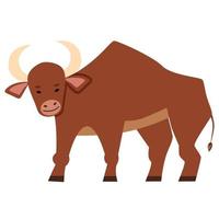 vectorillustratie van een stier in een vlakke stijl vector