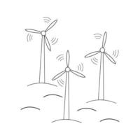 vectorillustratie van windmolenpark vector