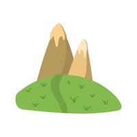 berg in doodle-stijl vector