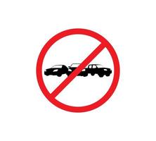 cirkel verboden teken voor geen auto. geen parkeerbord. vector illustratie