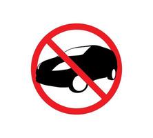 cirkel verboden teken voor geen auto. geen parkeerbord. vector illustratie
