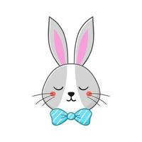 schattig konijn gezicht. klein konijntje in cartoon-stijl. vectorillustratie. vector