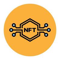 nft-pictogram. niet-verwisselbaar token-symbool vector