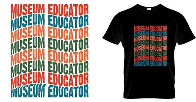 museum opvoeder t-shirtontwerp, museum grappig t-shirtontwerp vector