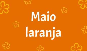 banner van maio laranja campagne tegen geweld onderzoek van kinderen. in het Portugees geschreven. vector