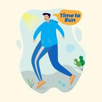 vector platte cartoon man joggen, perfect voor illustratie en animatie