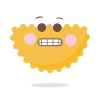 emoticon met kawaii-uitdrukking schattige emoji vector