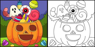 trick or treat pompoen halloween illustratie vector