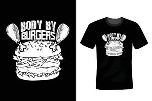 burger t-shirt ontwerp, vintage, typografie vector