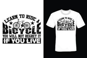 fiets t-shirt ontwerp, vintage, typografie vector