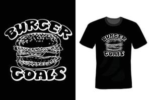 burger t-shirt ontwerp, vintage, typografie vector