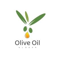 olijfolie-logo met druppelsymbool vector