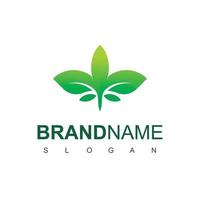 plantenlogo, symbool voor groeiend bedrijf vector