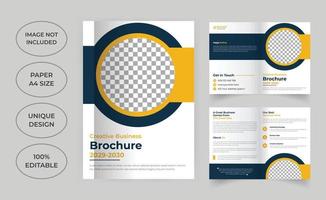 vier pagina's dubbelgevouwen brochure vector